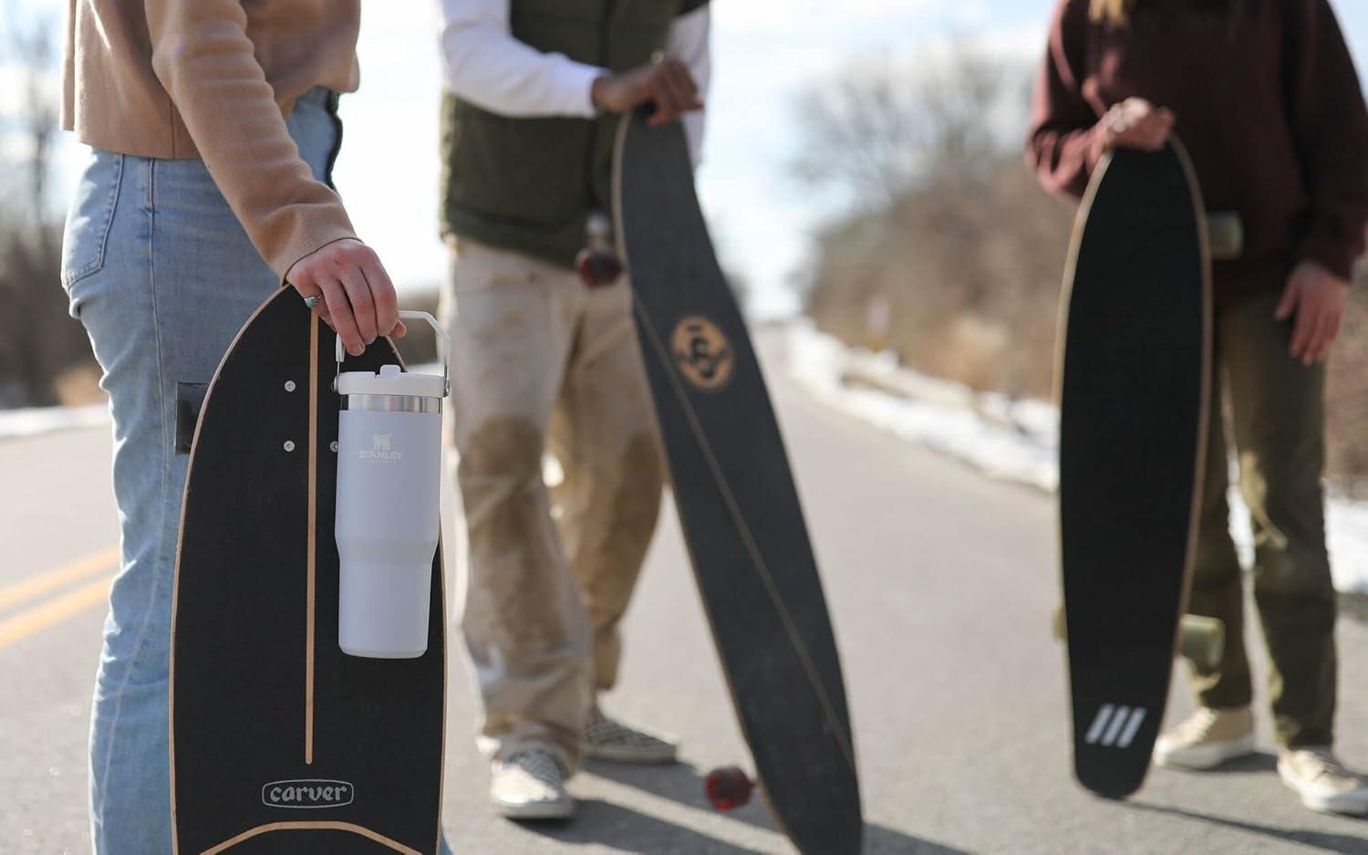 imageSTANLEY IceFlow 20 Flip Straw Tumbler with Handle 30 oz Twist On Lid and Flip Up Straw Leak Resistant Water Bottle Insulated Stainless Steel BPAFree Exclusive Toasted AlmondCloud