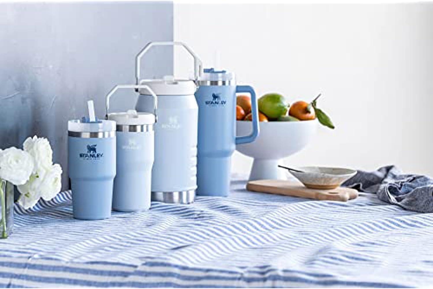 imageSTANLEY IceFlow 20 Flip Straw Tumbler with Handle 30 oz Twist On Lid and Flip Up Straw Leak Resistant Water Bottle Insulated Stainless Steel BPAFree Exclusive Toasted AlmondCloud