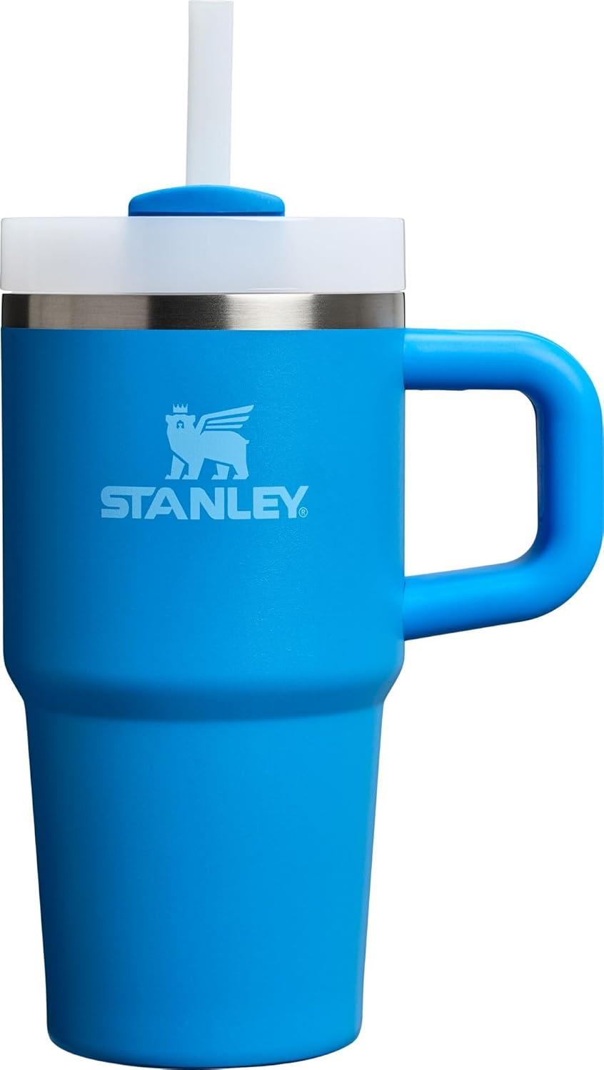 imageSTANLEY Quencher H20 Tumbler with Handle and Straw 30 oz Flowstate 3Position Lid Cup Holder Compatible for Travel Insulated Stainless Steel Cup BPAFree Exclusive Toasted AlmondAzure
