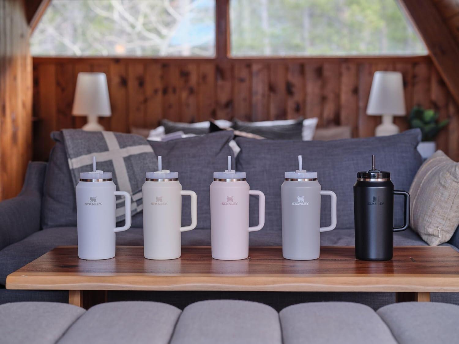 imageSTANLEY Quencher H20 Tumbler with Handle and Straw 30 oz Flowstate 3Position Lid Cup Holder Compatible for Travel Insulated Stainless Steel Cup BPAFree Exclusive Toasted AlmondAsh