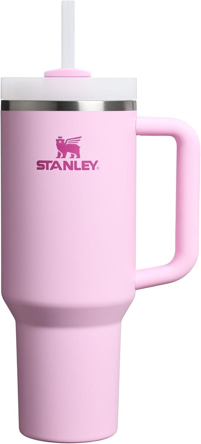 imageSTANLEY Quencher H20 Tumbler with Handle and Straw 30 oz Flowstate 3Position Lid Cup Holder Compatible for Travel Insulated Stainless Steel Cup BPAFree Exclusive Toasted AlmondCherry Blossom