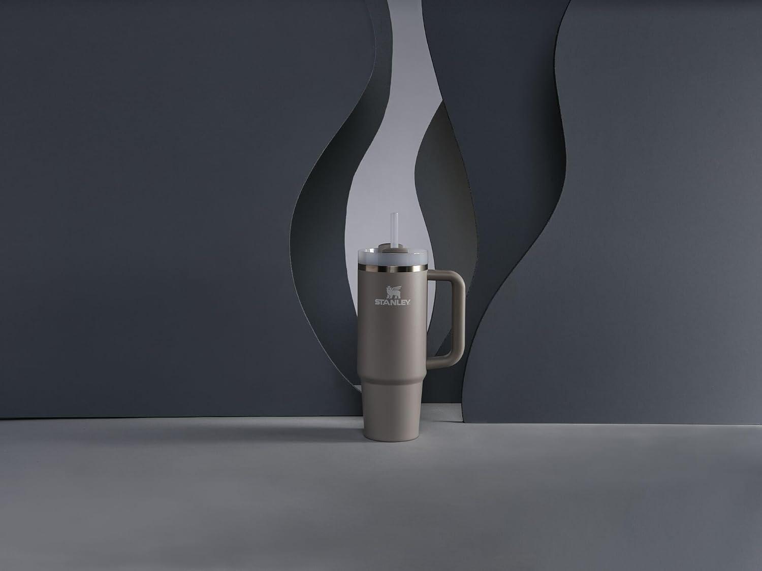 imageSTANLEY Quencher H20 Tumbler with Handle and Straw 30 oz Flowstate 3Position Lid Cup Holder Compatible for Travel Insulated Stainless Steel Cup BPAFree Exclusive Toasted AlmondAsh