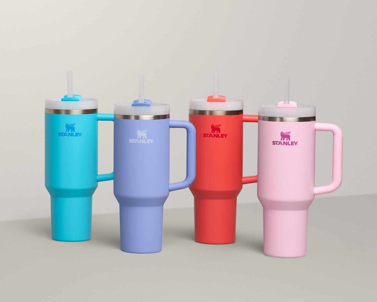 imageSTANLEY Quencher H20 Tumbler with Handle and Straw 30 oz Flowstate 3Position Lid Cup Holder Compatible for Travel Insulated Stainless Steel Cup BPAFree Exclusive Toasted AlmondCherry Blossom