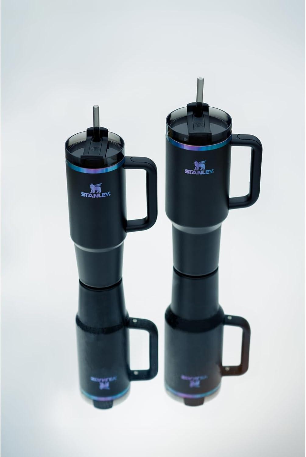 imageSTANLEY Quencher H20 Tumbler with Handle and Straw 30 oz Flowstate 3Position Lid Cup Holder Compatible for Travel Insulated Stainless Steel Cup BPAFree Exclusive Toasted AlmondBlack Chroma