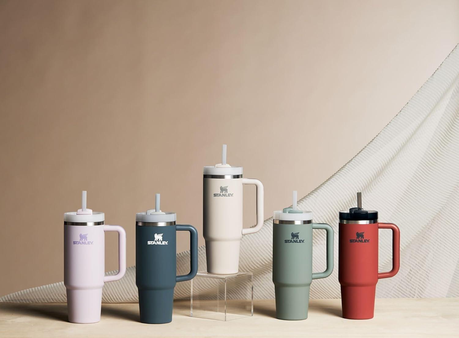 imageSTANLEY Quencher H20 Tumbler with Handle and Straw 30 oz Flowstate 3Position Lid Cup Holder Compatible for Travel Insulated Stainless Steel Cup BPAFree Exclusive Toasted AlmondDune