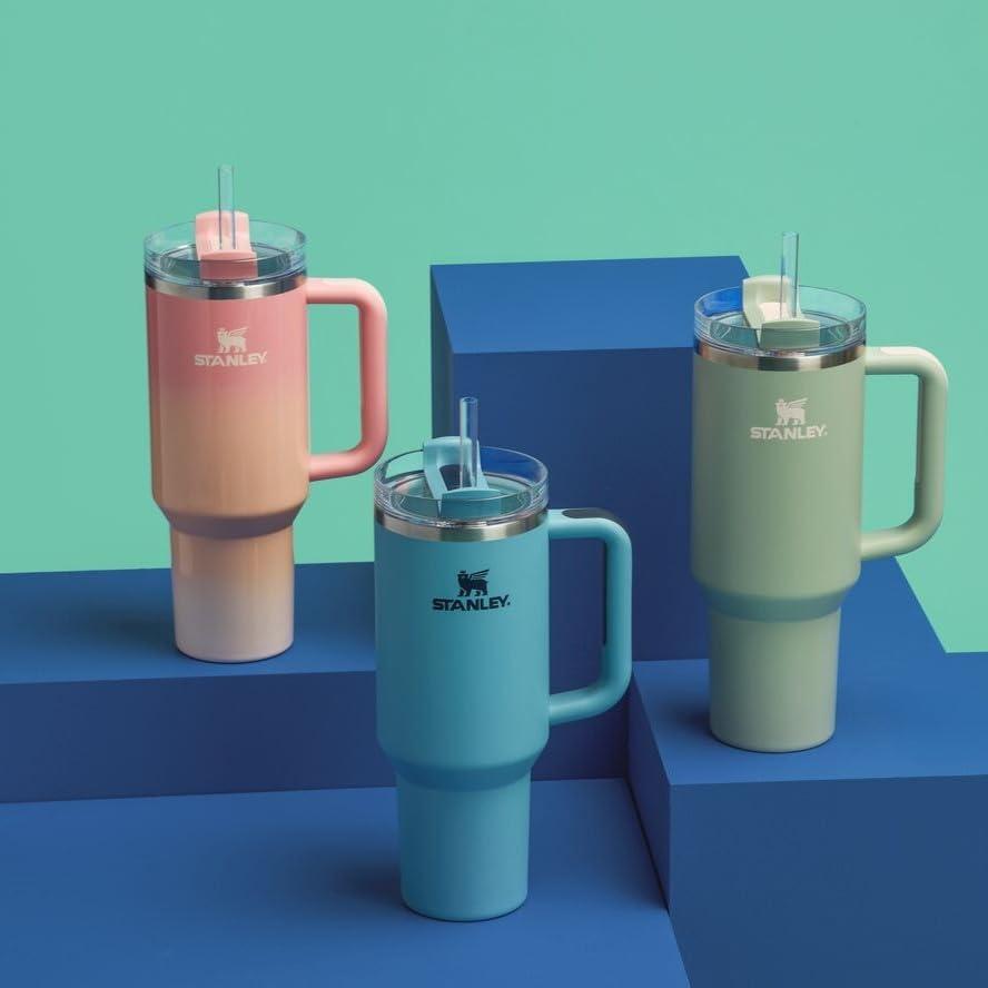 imageSTANLEY Quencher H20 Tumbler with Handle and Straw 30 oz Flowstate 3Position Lid Cup Holder Compatible for Travel Insulated Stainless Steel Cup BPAFree Exclusive Toasted AlmondAgave