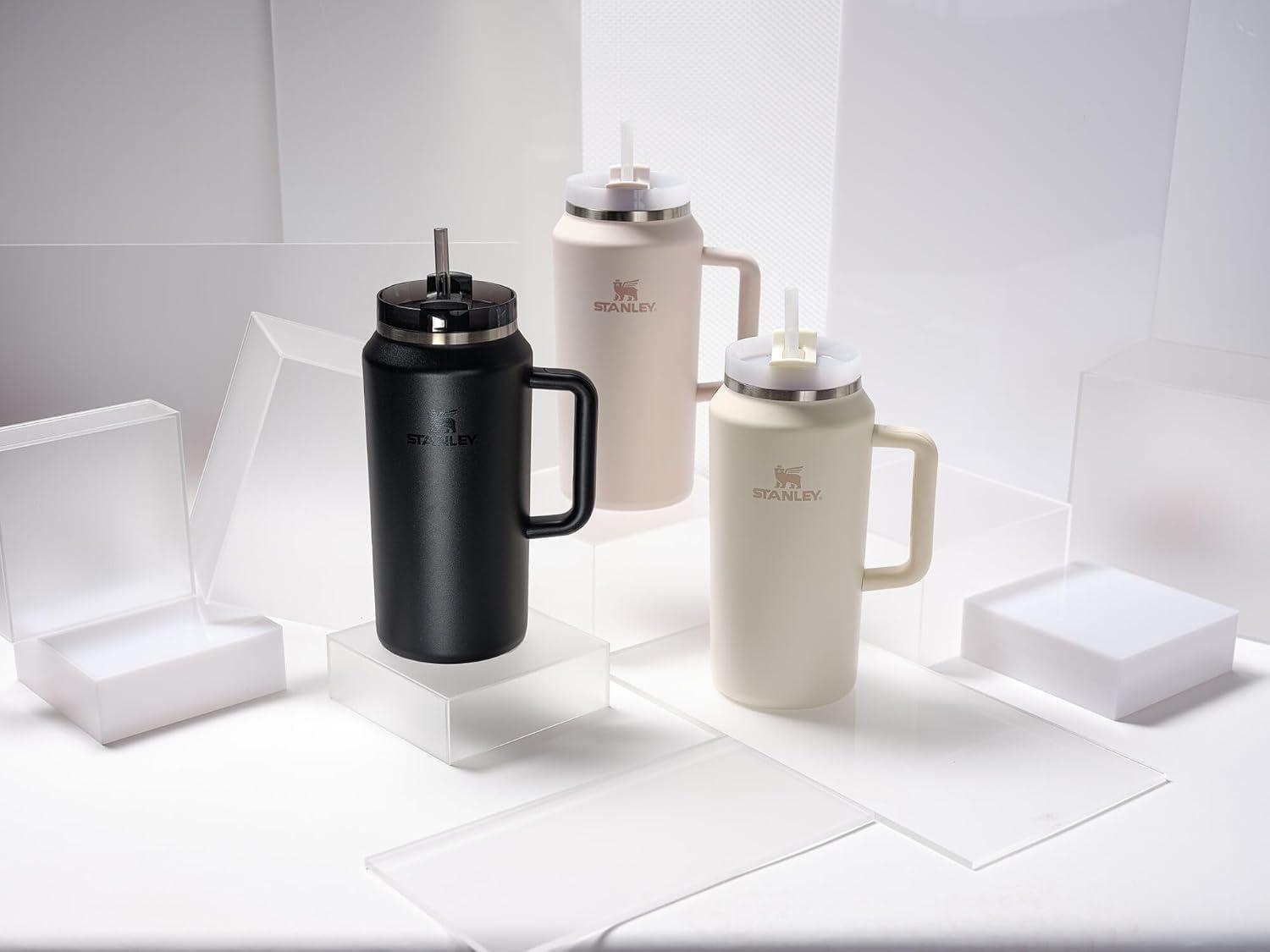 imageSTANLEY Quencher H20 Tumbler with Handle and Straw 30 oz Flowstate 3Position Lid Cup Holder Compatible for Travel Insulated Stainless Steel Cup BPAFree Exclusive Toasted AlmondBlack 20