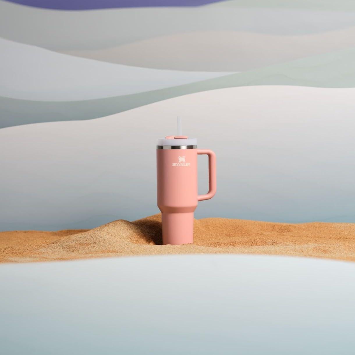 imageSTANLEY Quencher H20 Tumbler with Handle and Straw 30 oz Flowstate 3Position Lid Cup Holder Compatible for Travel Insulated Stainless Steel Cup BPAFree Exclusive Toasted AlmondExclusive Sienna