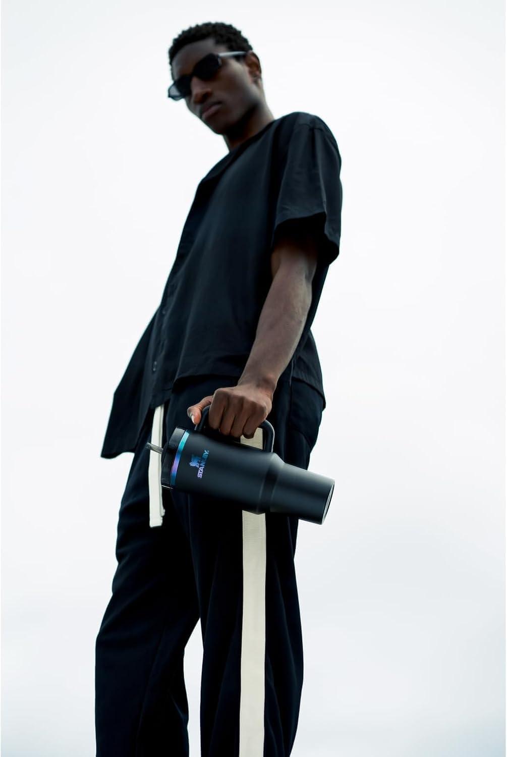 imageSTANLEY Quencher H20 Tumbler with Handle and Straw 30 oz Flowstate 3Position Lid Cup Holder Compatible for Travel Insulated Stainless Steel Cup BPAFree Exclusive Toasted AlmondBlack Chroma