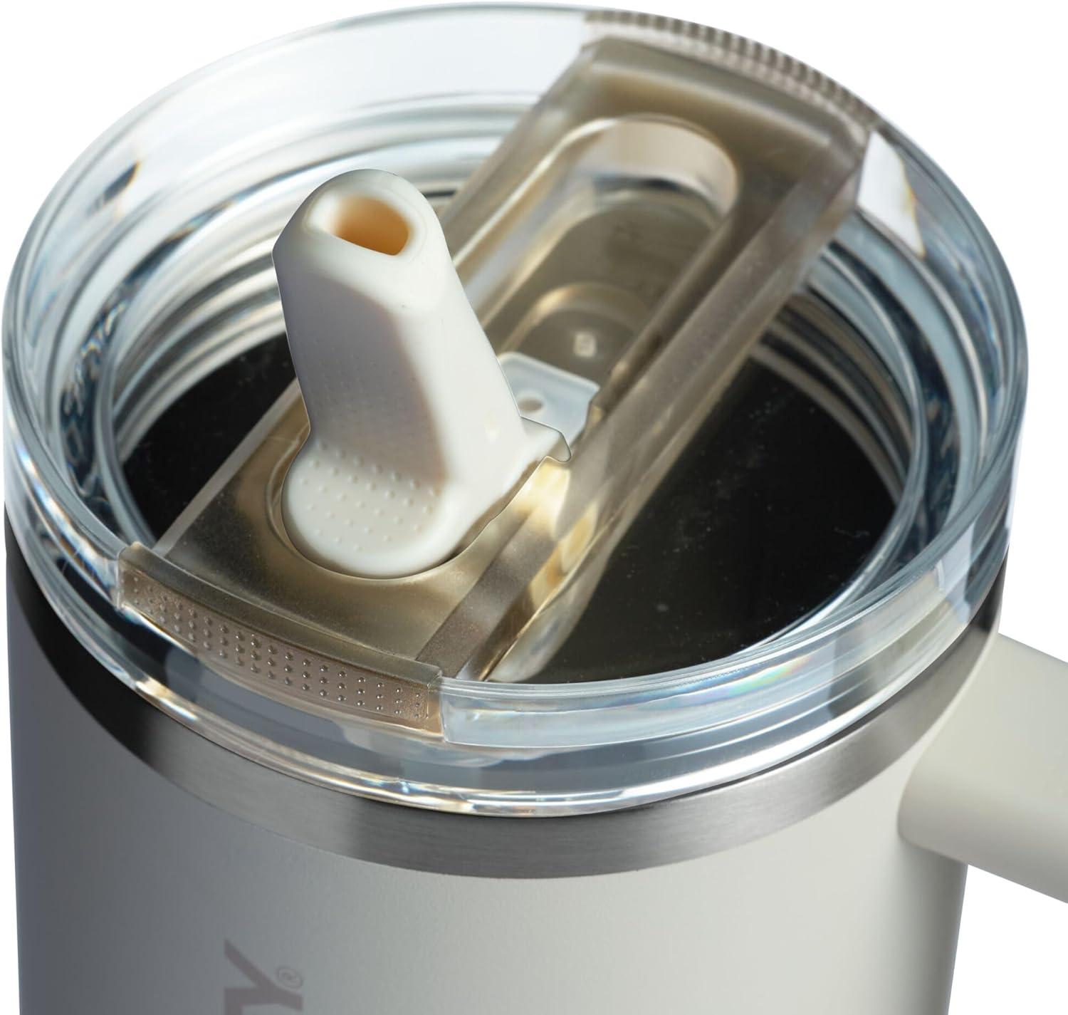 imageSTANLEY Quencher ProTour Flip Straw Tumbler with Leakproof Lid BuiltIn Straw amp Handle Cupholder Compatible for Travel Insulated Stainless Steel Cup BPAFreeCream