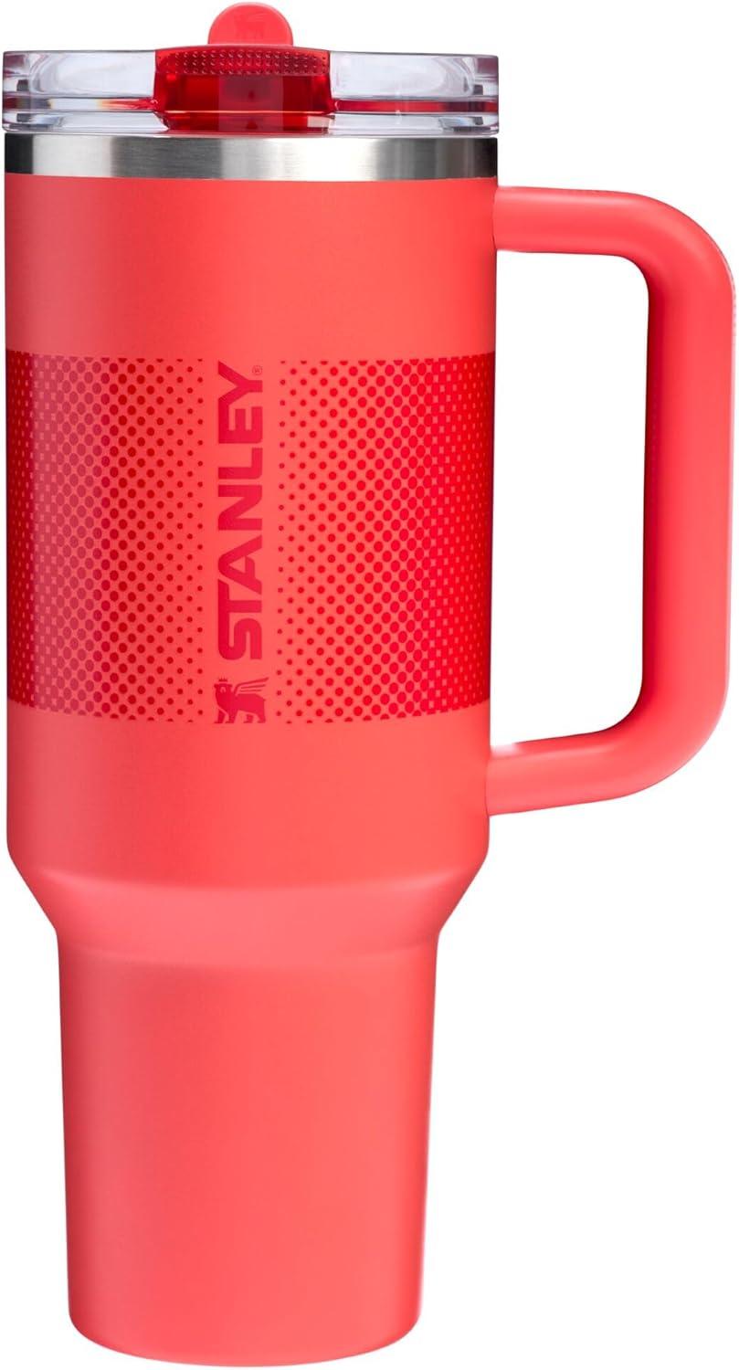 imageSTANLEY Quencher ProTour Flip Straw Tumbler with Leakproof Lid BuiltIn Straw amp Handle Cupholder Compatible for Travel Insulated Stainless Steel Cup BPAFreeHot Coral Fade