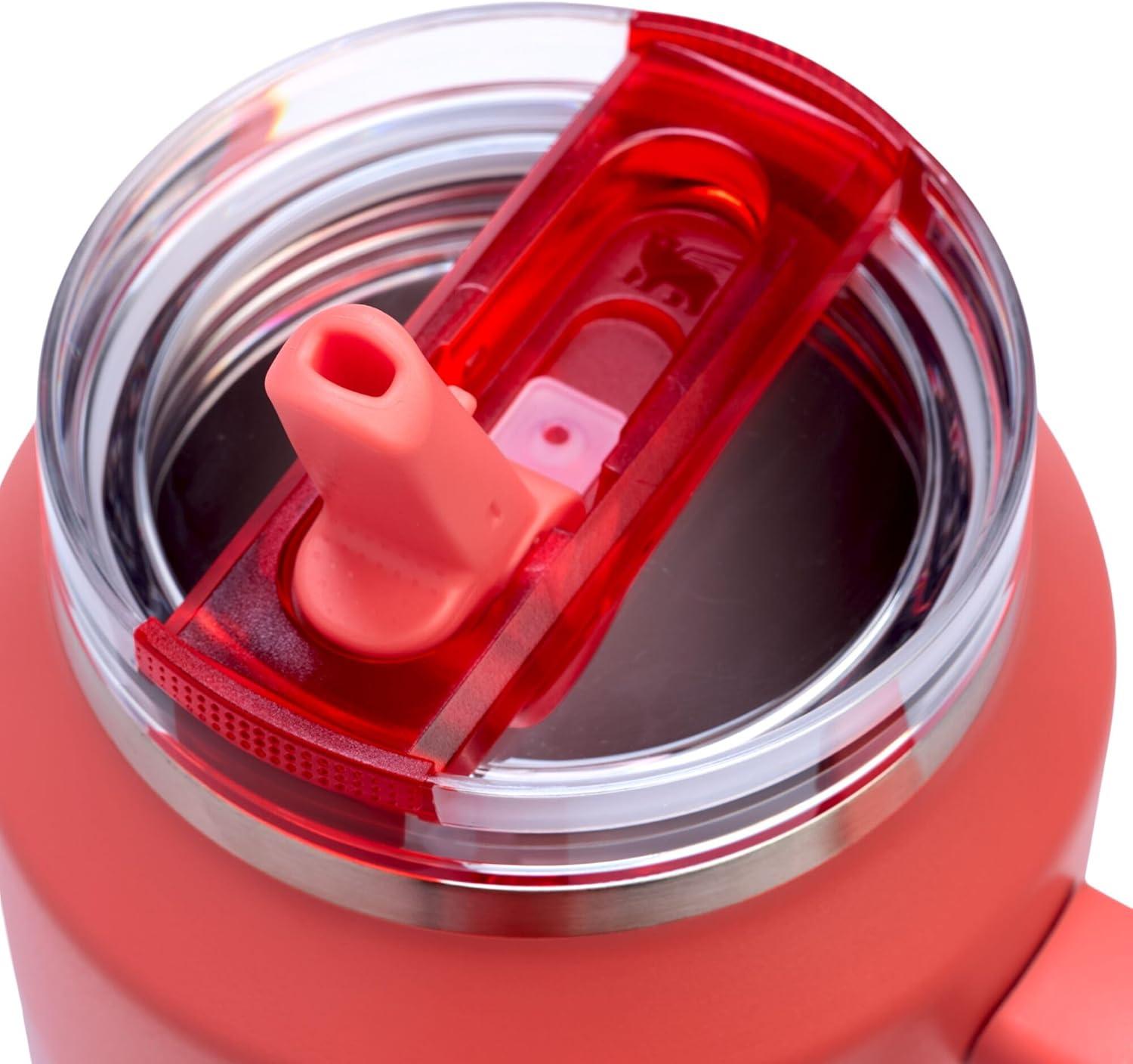 imageSTANLEY Quencher ProTour Flip Straw Tumbler with Leakproof Lid BuiltIn Straw amp Handle Cupholder Compatible for Travel Insulated Stainless Steel Cup BPAFreeHot Coral Fade