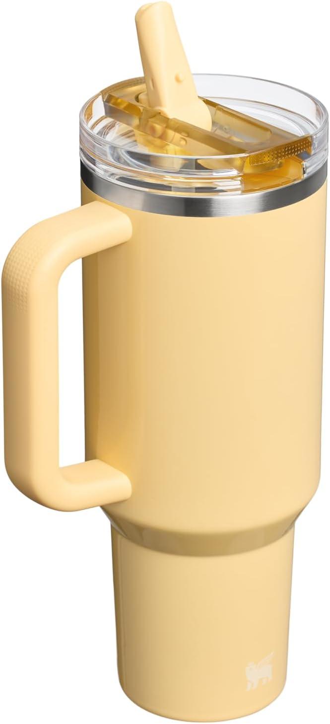 imageSTANLEY Quencher ProTour Flip Straw Tumbler with Leakproof Lid BuiltIn Straw amp Handle Cupholder Compatible for Travel Insulated Stainless Steel Cup BPAFreeOasis Butter Gloss