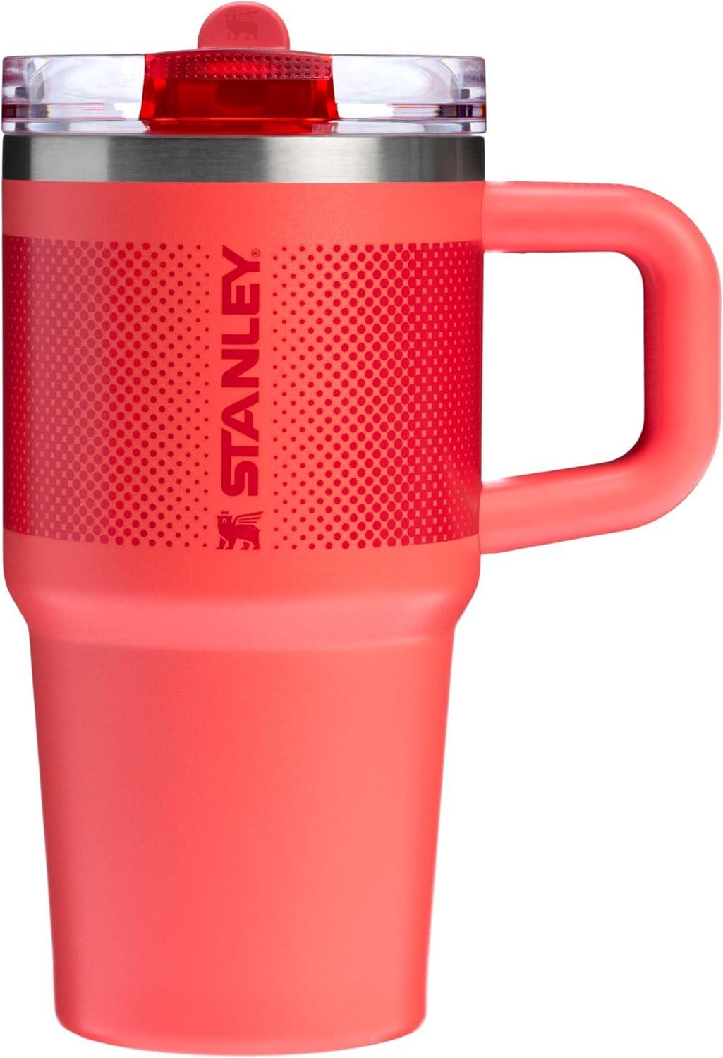 imageSTANLEY Quencher ProTour Flip Straw Tumbler with Leakproof Lid BuiltIn Straw amp Handle Cupholder Compatible for Travel Insulated Stainless Steel Cup BPAFreeHot Coral Fade