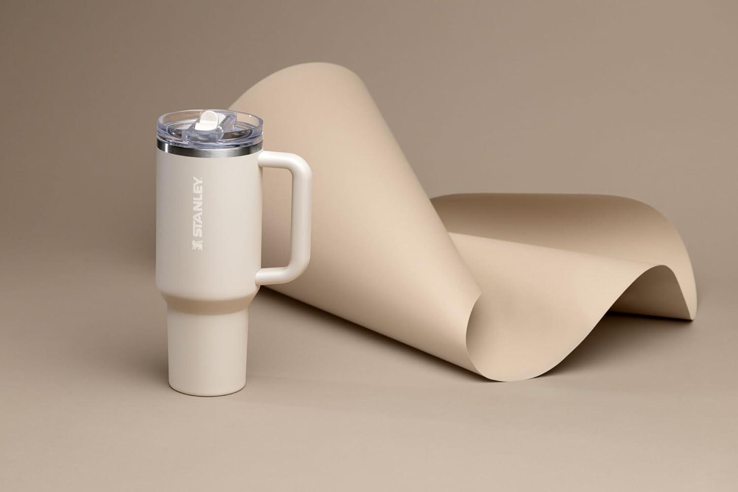 imageSTANLEY Quencher ProTour Flip Straw Tumbler with Leakproof Lid BuiltIn Straw amp Handle Cupholder Compatible for Travel Insulated Stainless Steel Cup BPAFreeToasted Almond