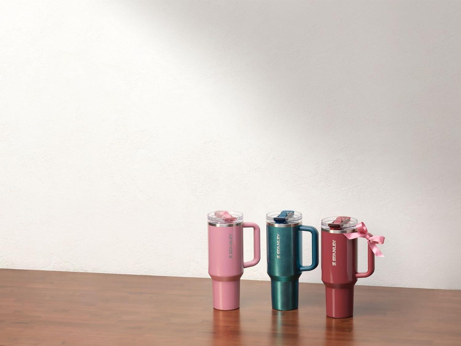 imageSTANLEY Quencher ProTour Flip Straw Tumbler with Leakproof Lid BuiltIn Straw amp Handle Cupholder Compatible for Travel Insulated Stainless Steel Cup BPAFreePort Shimmer