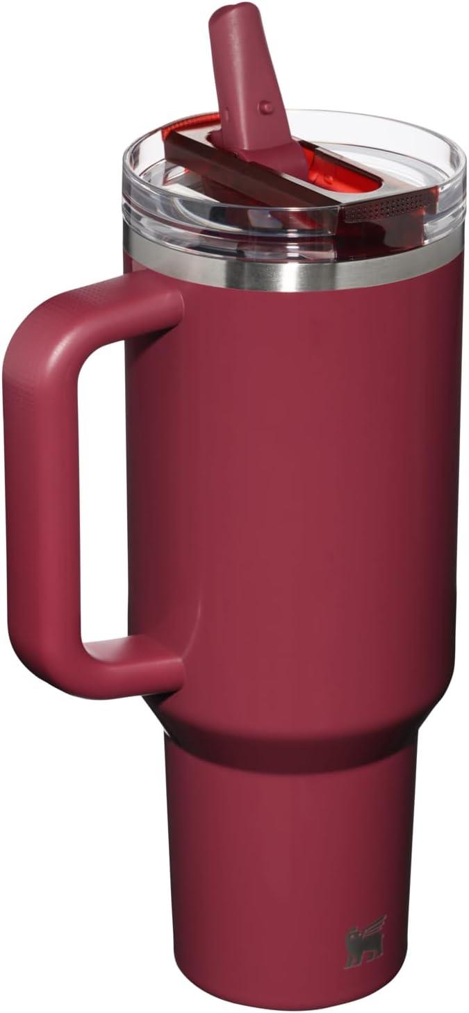 imageSTANLEY Quencher ProTour Flip Straw Tumbler with Leakproof Lid BuiltIn Straw amp Handle Cupholder Compatible for Travel Insulated Stainless Steel Cup BPAFreeCranberry Gloss