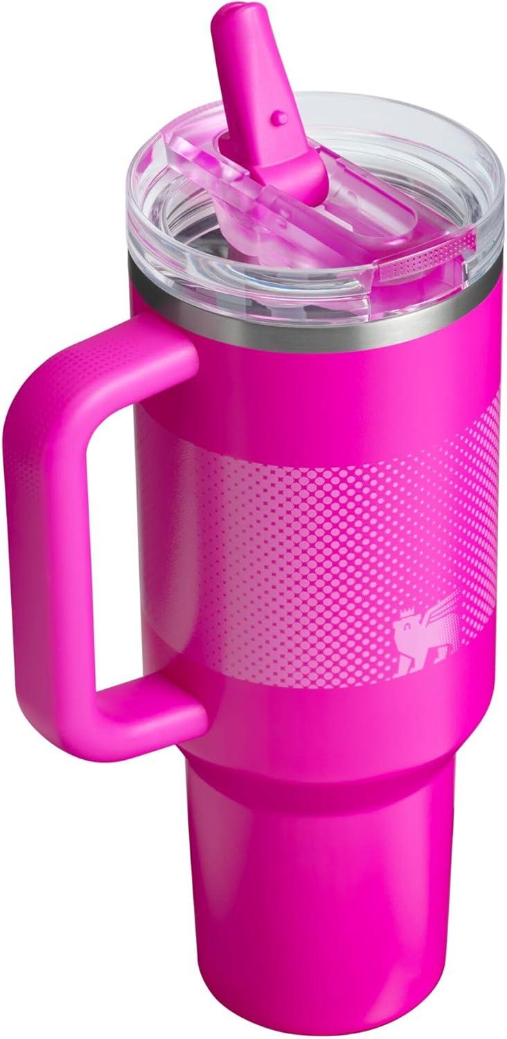 imageSTANLEY Quencher ProTour Flip Straw Tumbler with Leakproof Lid BuiltIn Straw amp Handle Cupholder Compatible for Travel Insulated Stainless Steel Cup BPAFreeVivid Violet Fade