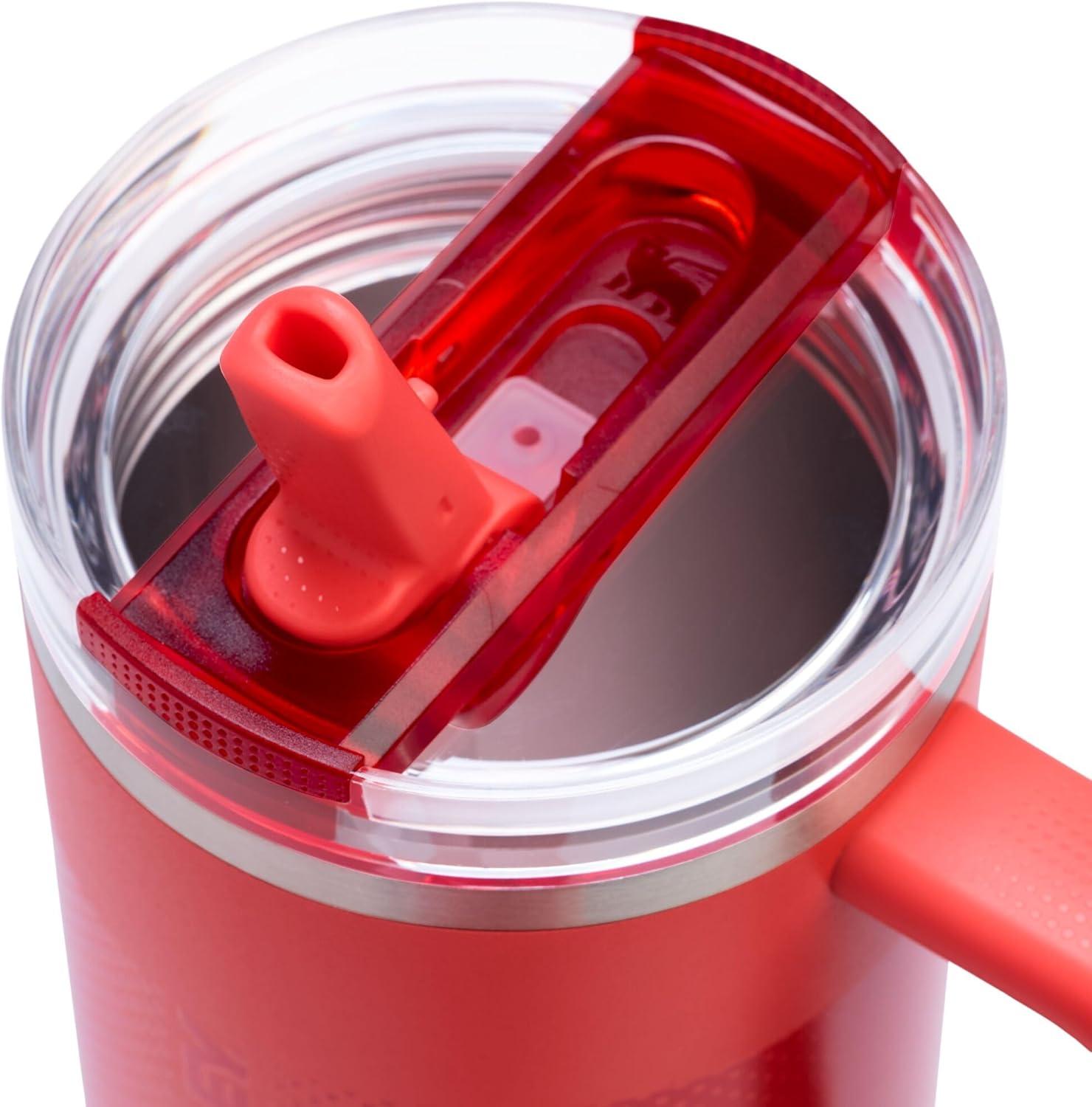 imageSTANLEY Quencher ProTour Flip Straw Tumbler with Leakproof Lid BuiltIn Straw amp Handle Cupholder Compatible for Travel Insulated Stainless Steel Cup BPAFreeHot Coral Fade