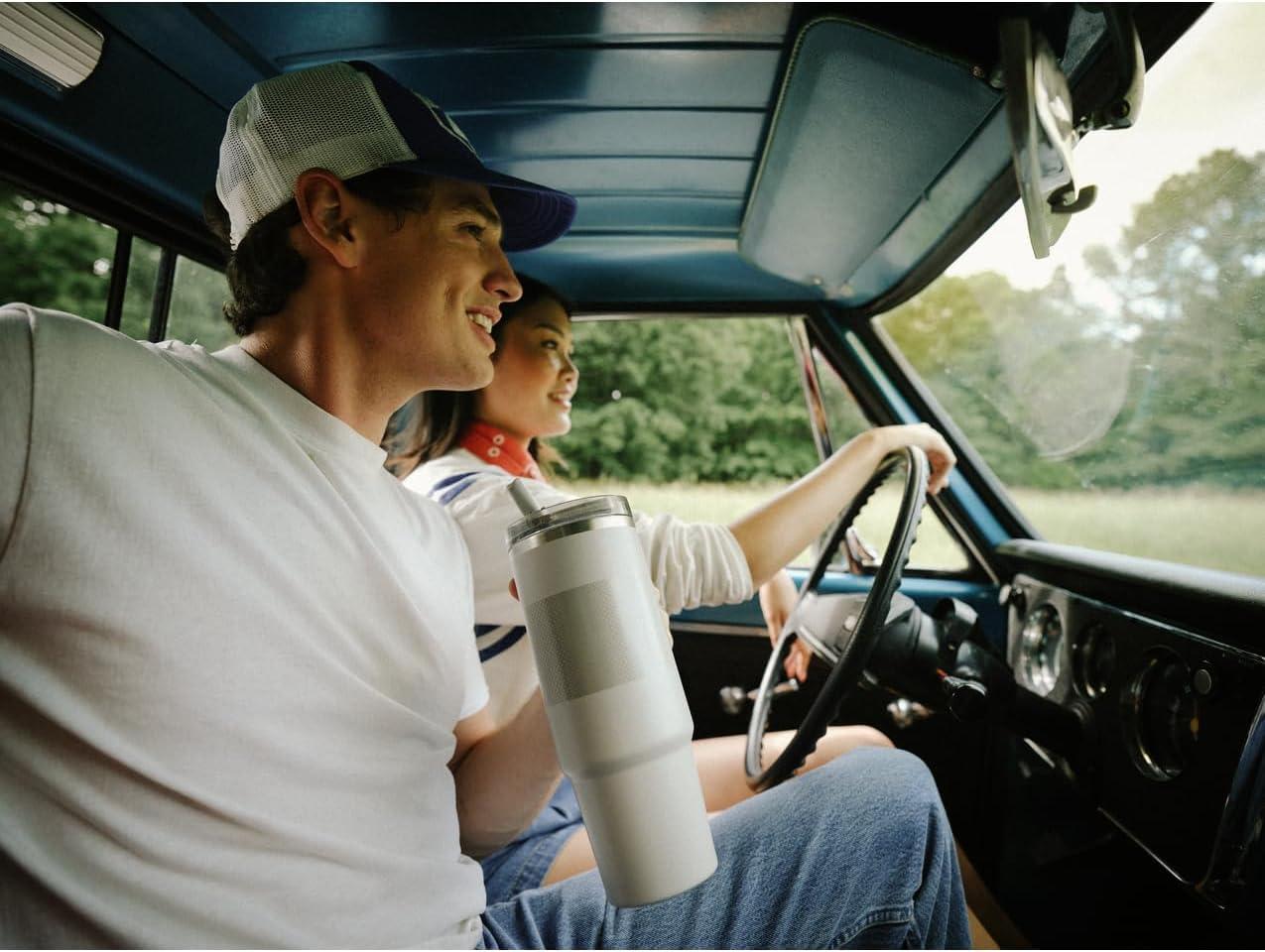 imageSTANLEY Quencher ProTour Flip Straw Tumbler with Leakproof Lid BuiltIn Straw amp Handle Cupholder Compatible for Travel Insulated Stainless Steel Cup BPAFreeFrost Fade