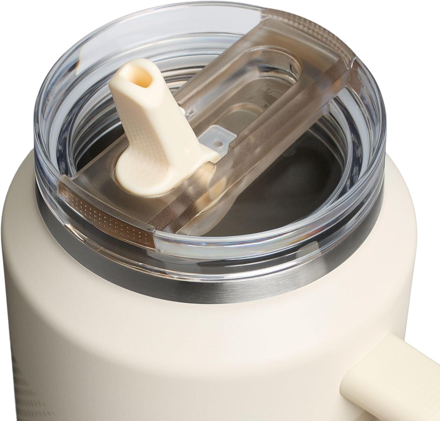 imageSTANLEY Quencher ProTour Flip Straw Tumbler with Leakproof Lid BuiltIn Straw amp Handle Cupholder Compatible for Travel Insulated Stainless Steel Cup BPAFreeCream Fade