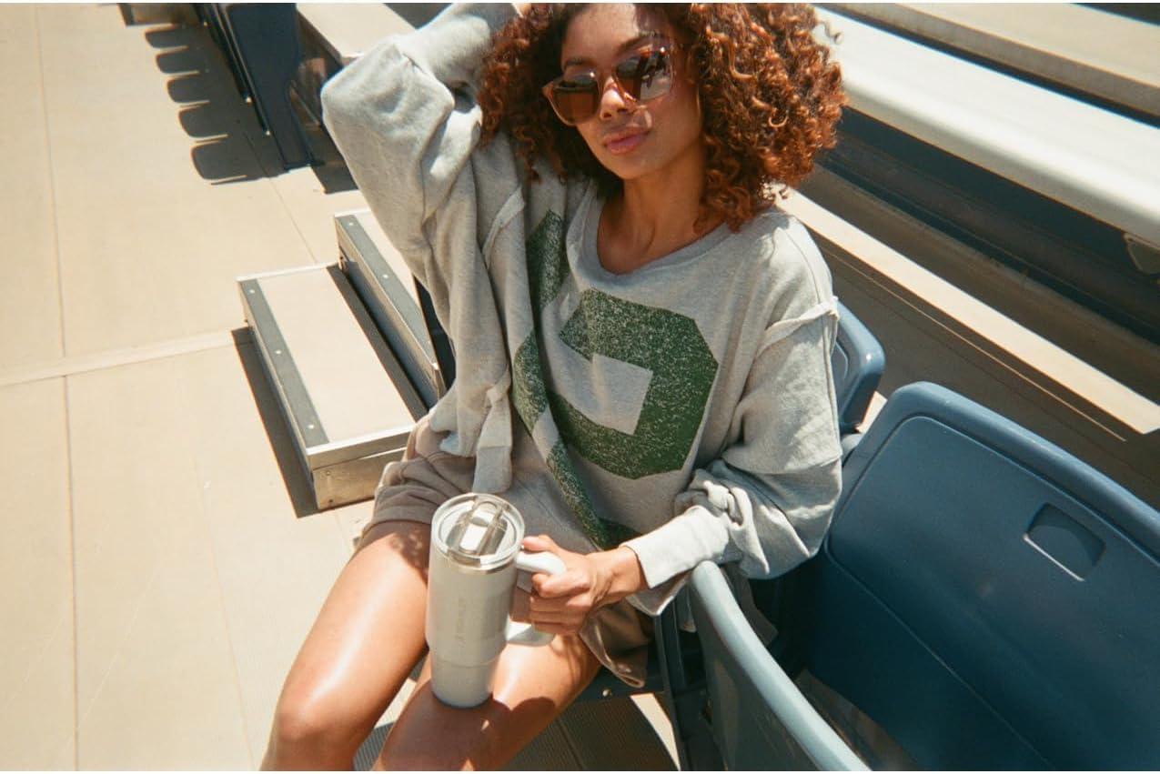 imageSTANLEY Quencher ProTour Flip Straw Tumbler with Leakproof Lid BuiltIn Straw amp Handle Cupholder Compatible for Travel Insulated Stainless Steel Cup BPAFreeAzure Fade