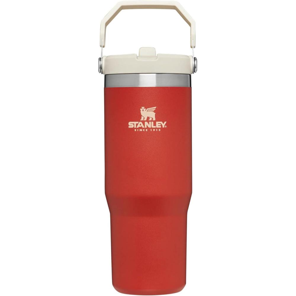 imageSTANLEY IceFlow 20 Flip Straw Tumbler with Handle 30 oz  Twist On Lid and Flip Up Straw  Leak Resistant Water Bottle  Insulated Stainless Steel  BPAFree  Exclusive Toasted AlmondCarnelian