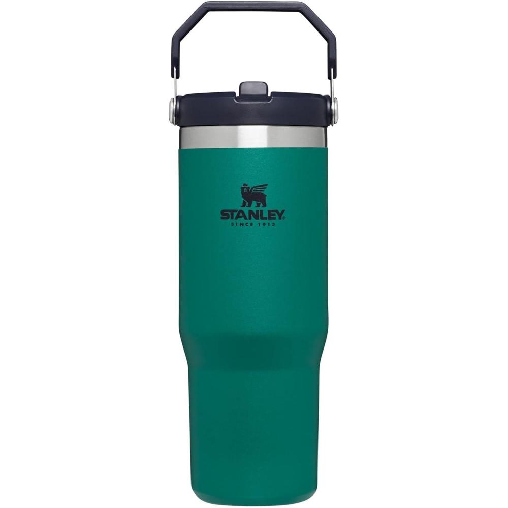 imageSTANLEY IceFlow 20 Flip Straw Tumbler with Handle 30 oz  Twist On Lid and Flip Up Straw  Leak Resistant Water Bottle  Insulated Stainless Steel  BPAFree  Exclusive Toasted AlmondTidepool