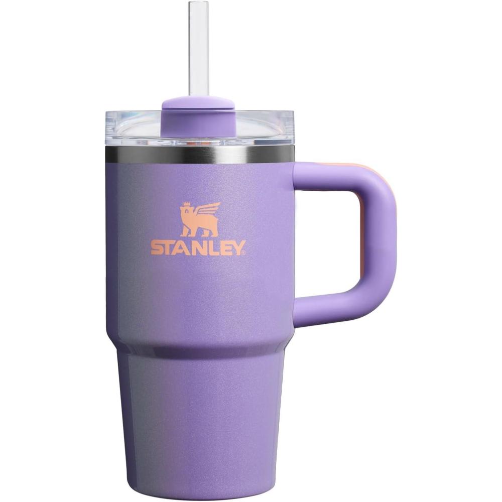 imageSTANLEY Quencher H20 Tumbler with Handle and Straw 30 oz  Flowstate 3Position Lid  Cup Holder Compatible for Travel  Insulated Stainless Steel Cup  BPAFree  Exclusive Toasted AlmondPeriwinkle Shimmer