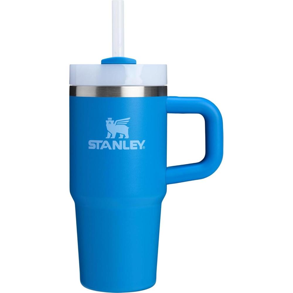 imageSTANLEY Quencher H20 Tumbler with Handle and Straw 30 oz Flowstate 3Position Lid Cup Holder Compatible for Travel Insulated Stainless Steel Cup BPAFree Exclusive Toasted AlmondAzure