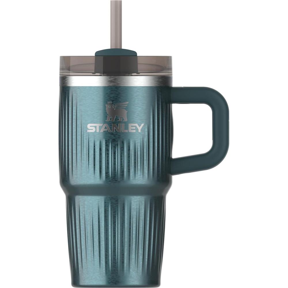 imageSTANLEY Quencher H20 Tumbler with Handle and Straw 30 oz Flowstate 3Position Lid Cup Holder Compatible for Travel Insulated Stainless Steel Cup BPAFree Exclusive Toasted AlmondFluted Marina Shine