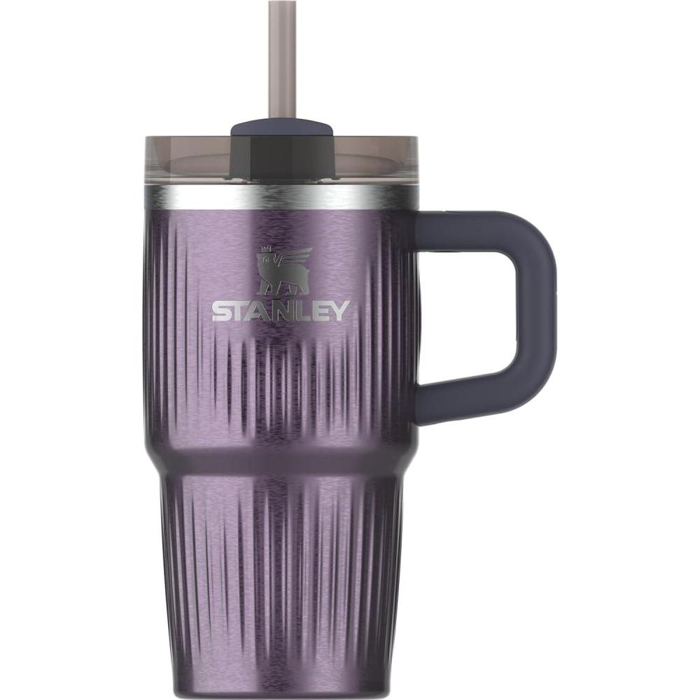 imageSTANLEY Quencher H20 Tumbler with Handle and Straw 30 oz  Flowstate 3Position Lid  Cup Holder Compatible for Travel  Insulated Stainless Steel Cup  BPAFree  Exclusive Toasted AlmondFluted Wisteria Shine