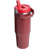 STANLEY IceFlow 2.0 Flip Straw Tumbler with Handle 30 oz | Twist On Lid and Flip Up Straw | Leak Resistant Water Bottle | Insulated Stainless Steel | BPA-Free | Exclusive Toasted Almond(Cranberry)
