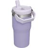 STANLEY IceFlow 2.0 Flip Straw Tumbler with Handle 30 oz | Twist On Lid and Flip Up Straw | Leak Resistant Water Bottle | Insulated Stainless Steel | BPA-Free | Exclusive Toasted Almond(Lavender)