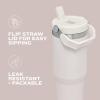 STANLEY IceFlow 2.0 Flip Straw Tumbler with Handle 30 oz | Twist On Lid and Flip Up Straw | Leak Resistant Water Bottle | Insulated Stainless Steel | BPA-Free | Exclusive Toasted Almond(Pomelo)