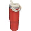 STANLEY IceFlow 2.0 Flip Straw Tumbler with Handle 30 oz | Twist On Lid and Flip Up Straw | Leak Resistant Water Bottle | Insulated Stainless Steel | BPA-Free | Exclusive Toasted Almond(Carnelian)