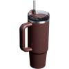 STANLEY Quencher H2.0 Tumbler with Handle and Straw 30 oz | Flowstate 3-Position Lid | Cup Holder Compatible for Travel | Insulated Stainless Steel Cup | BPA-Free | Exclusive Toasted Almond(Mahogany Gloss)