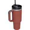 STANLEY Quencher H2.0 Tumbler with Handle and Straw 30 oz | Flowstate 3-Position Lid | Cup Holder Compatible for Travel | Insulated Stainless Steel Cup | BPA-Free | Exclusive Toasted Almond(Red Rust)