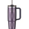 STANLEY Quencher H2.0 Tumbler with Handle and Straw 30 oz | Flowstate 3-Position Lid | Cup Holder Compatible for Travel | Insulated Stainless Steel Cup | BPA-Free | Exclusive Toasted Almond(Fluted Wisteria Shine)