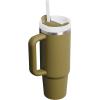 STANLEY Quencher H2.0 Tumbler with Handle and Straw 30 oz | Flowstate 3-Position Lid | Cup Holder Compatible for Travel | Insulated Stainless Steel Cup | BPA-Free | Exclusive Toasted Almond(Thyme)
