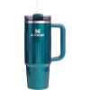 STANLEY Quencher H2.0 Tumbler with Handle and Straw 30 oz | Flowstate 3-Position Lid | Cup Holder Compatible for Travel | Insulated Stainless Steel Cup | BPA-Free | Exclusive Toasted Almond(Fluted Marina Shine)