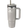 STANLEY Quencher H2.0 Tumbler with Handle and Straw 30 oz | Flowstate 3-Position Lid | Cup Holder Compatible for Travel | Insulated Stainless Steel Cup | BPA-Free | Exclusive Toasted Almond(Fluted Ash Gloss)