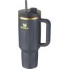 STANLEY Quencher H2.0 Tumbler with Handle and Straw 30 oz | Flowstate 3-Position Lid | Cup Holder Compatible for Travel | Insulated Stainless Steel Cup | BPA-Free | Exclusive Toasted Almond(Fluted Twilight)