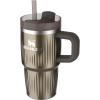 STANLEY Quencher H2.0 Tumbler with Handle and Straw 30 oz | Flowstate 3-Position Lid | Cup Holder Compatible for Travel | Insulated Stainless Steel Cup | BPA-Free | Exclusive Toasted Almond(Fluted Gunmetal Shine)
