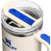 STANLEY Quencher H2.0 Tumbler with Handle and Straw 30 oz | Flowstate 3-Position Lid | Cup Holder Compatible for Travel | Insulated Stainless Steel Cup | BPA-Free | Exclusive Toasted Almond(Oasis Cream Royal)