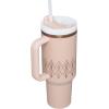 STANLEY Quencher H2.0 Tumbler with Handle and Straw 30 oz | Flowstate 3-Position Lid | Cup Holder Compatible for Travel | Insulated Stainless Steel Cup | BPA-Free | Exclusive Toasted Almond(Blush Gloss Deco)