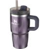 STANLEY Quencher H2.0 Tumbler with Handle and Straw 30 oz | Flowstate 3-Position Lid | Cup Holder Compatible for Travel | Insulated Stainless Steel Cup | BPA-Free | Exclusive Toasted Almond(Fluted Wisteria Shine)
