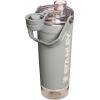 STANLEY Vitalize Shaker Bottle 20 oz | Leakproof Insulated Stainless Steel Shaker Cup | Base Storage and Twist On Fast Flow Lid | Protein Shakes and Pre Workout Powder | BPA-Free | Black(Sage Grey)