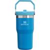STANLEY IceFlow 2.0 Flip Straw Tumbler with Handle 30 oz | Twist On Lid and Flip Up Straw | Leak Resistant Water Bottle | Insulated Stainless Steel | BPA-Free | Exclusive Toasted Almond(Azure)