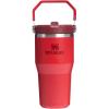 STANLEY IceFlow 2.0 Flip Straw Tumbler with Handle 30 oz | Twist On Lid and Flip Up Straw | Leak Resistant Water Bottle | Insulated Stainless Steel | BPA-Free | Exclusive Toasted Almond(Chili Red)